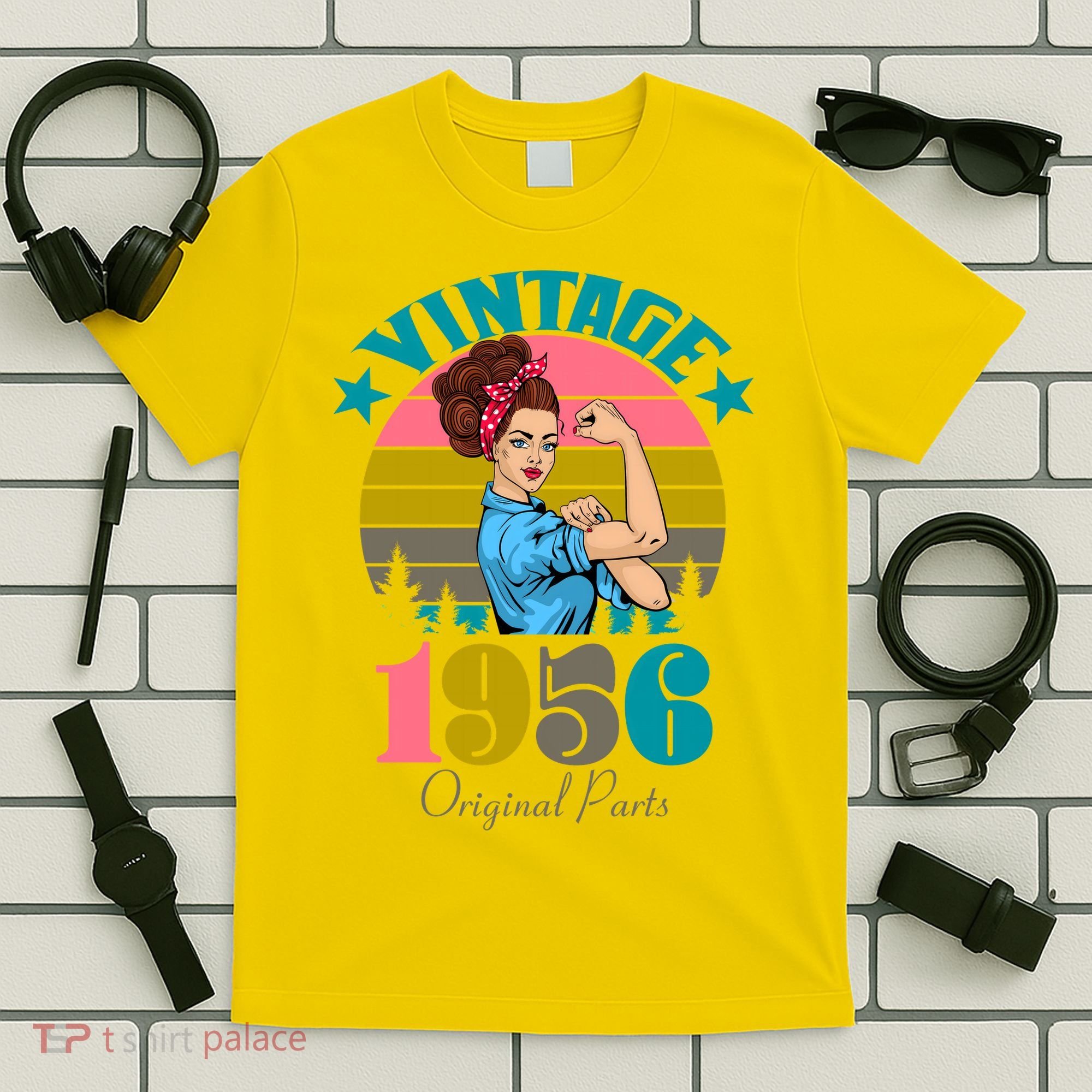 70th Birthday Vintage Rosie The Riveter 1956 Original Part  T-Shirt