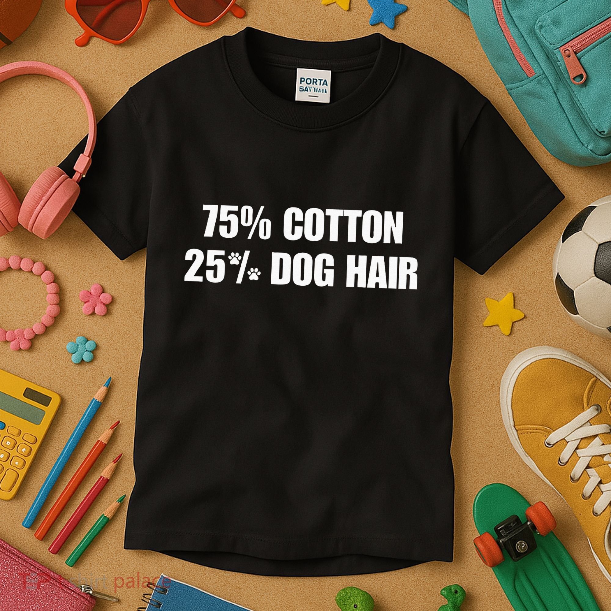 75 Cotton 25 Percent Dog Hair Kids T-Shirt