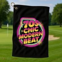 70s Chic Modern Beat Retro Groovy Funky Disco Golf Towel thumb 1
