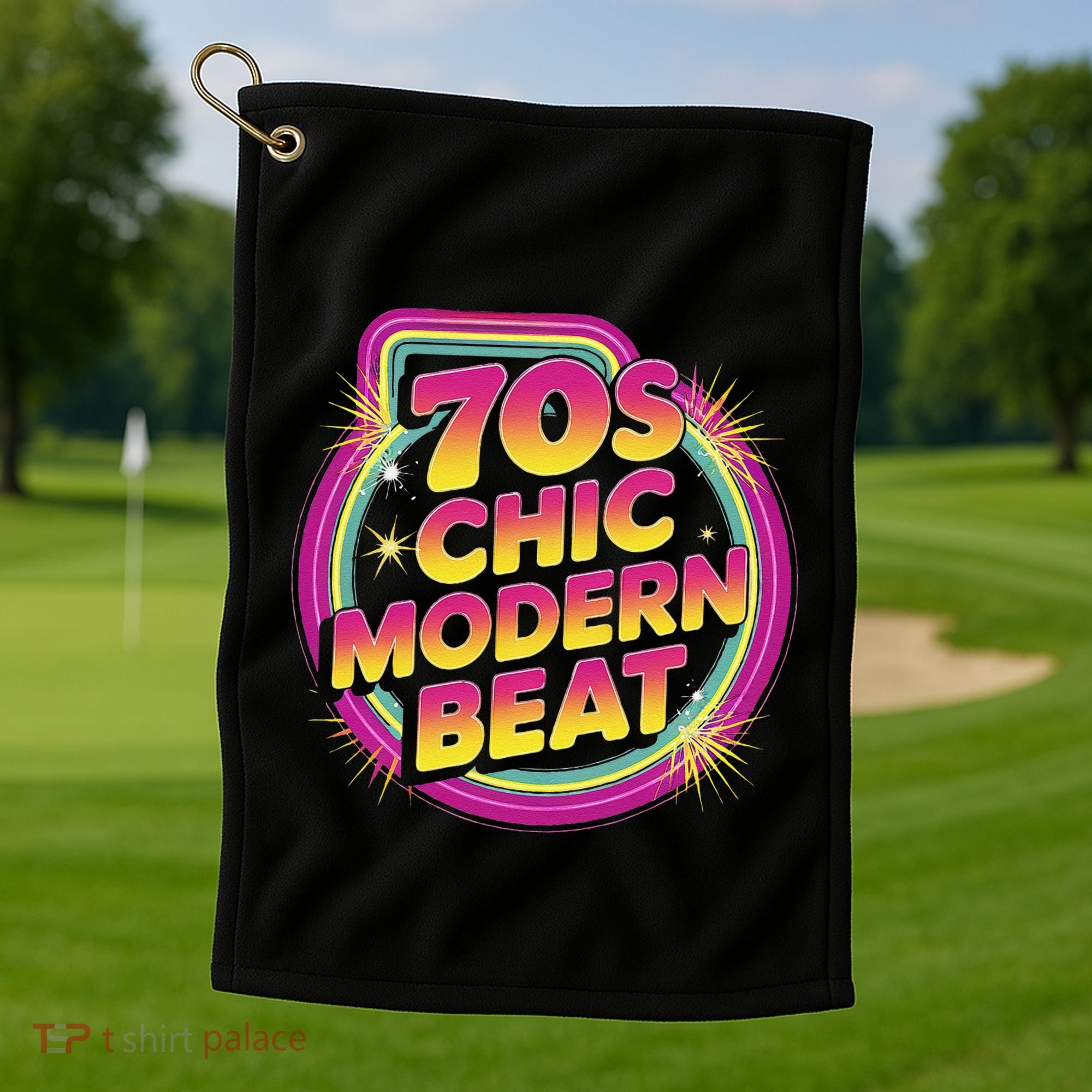70s Chic Modern Beat Retro Groovy Funky Disco Golf Towel