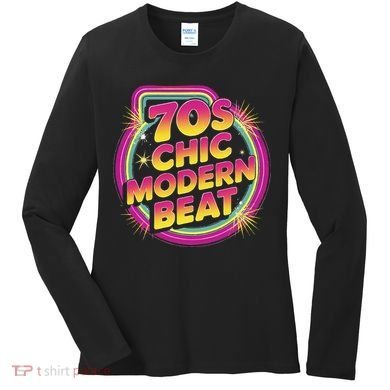 70s Chic Modern Beat Retro Groovy Funky Disco Women's Long Sleeve Shirt