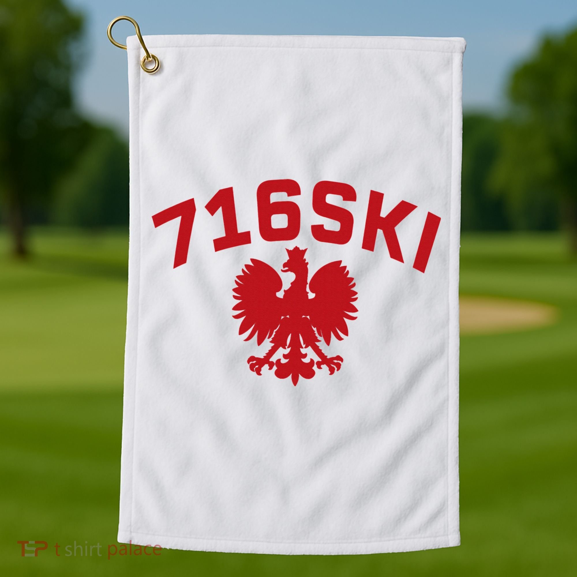 716SKI Dyngus Day Buffalo NY Polish Eagle Golf Towel