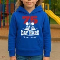 75 Day Hard Challenge Workout Motivation Gift Kids Hoodie thumb 3