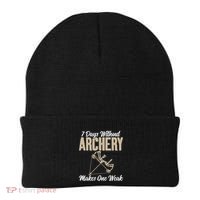 7 Days Without Archery Makes One Weak Bowhunting Archery Cute Gift Beanie thumb 0