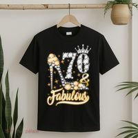 70 & Fabulous 70 Years Old 70th Birthday Diamond Crown Shoes T-Shirt thumb 2