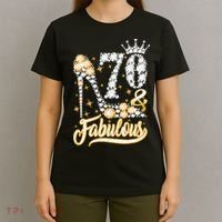 70 & Fabulous 70 Years Old 70th Birthday Diamond Crown Shoes T-Shirt thumb 4