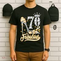 70 & Fabulous 70 Years Old 70th Birthday Diamond Crown Shoes T-Shirt thumb 6
