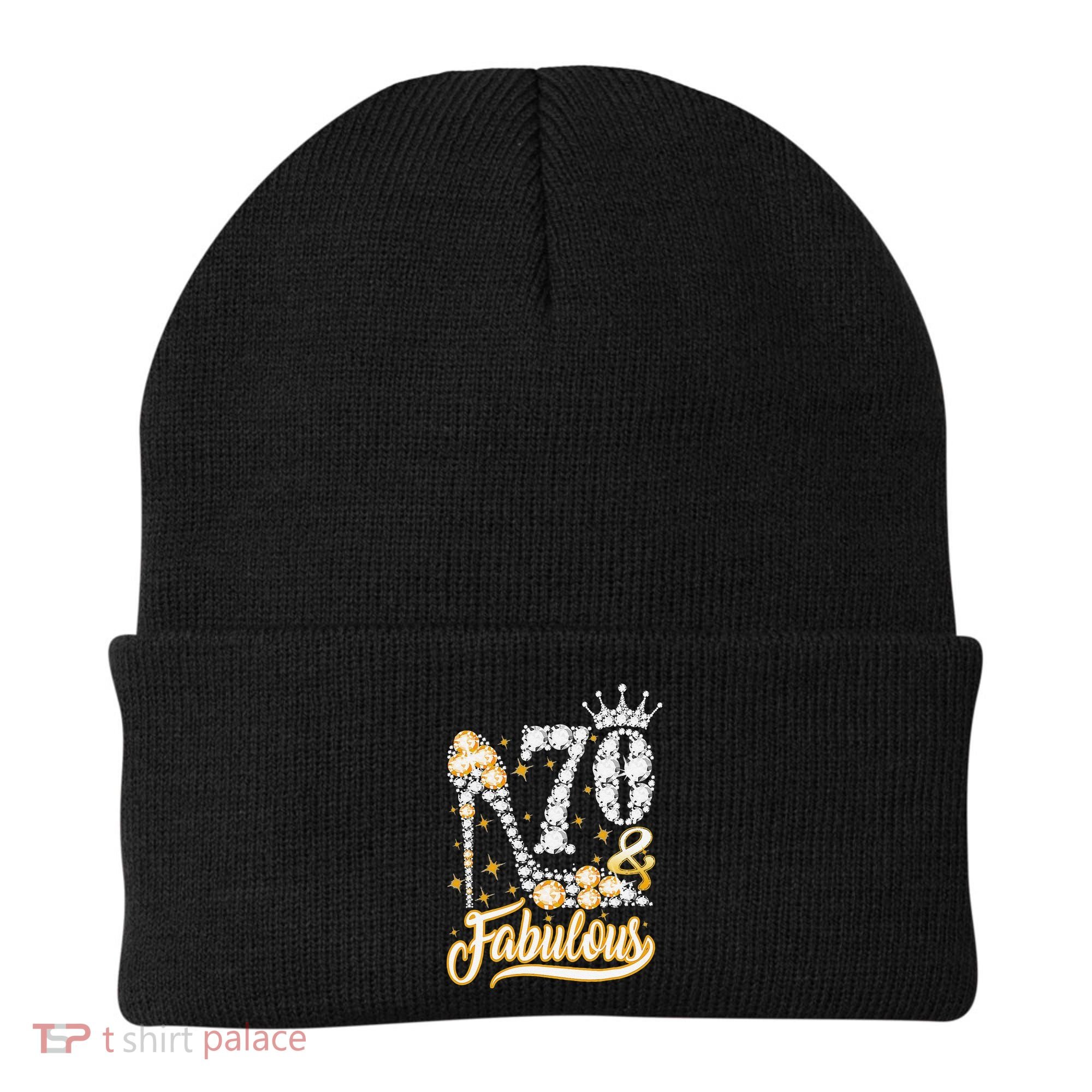 70 & Fabulous 70 Years Old 70th Birthday Diamond Crown Shoes Beanie