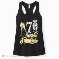 70 & Fabulous 70 Years Old 70th Birthday Diamond Crown Shoes Women's Tank Top thumb 0