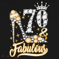 70 & Fabulous 70 Years Old 70th Birthday Diamond Crown Shoes Tall Hoodie thumb 2
