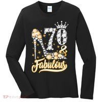 70 & Fabulous 70 Years Old 70th Birthday Diamond Crown Shoes Women's Long Sleeve Shirt thumb 0