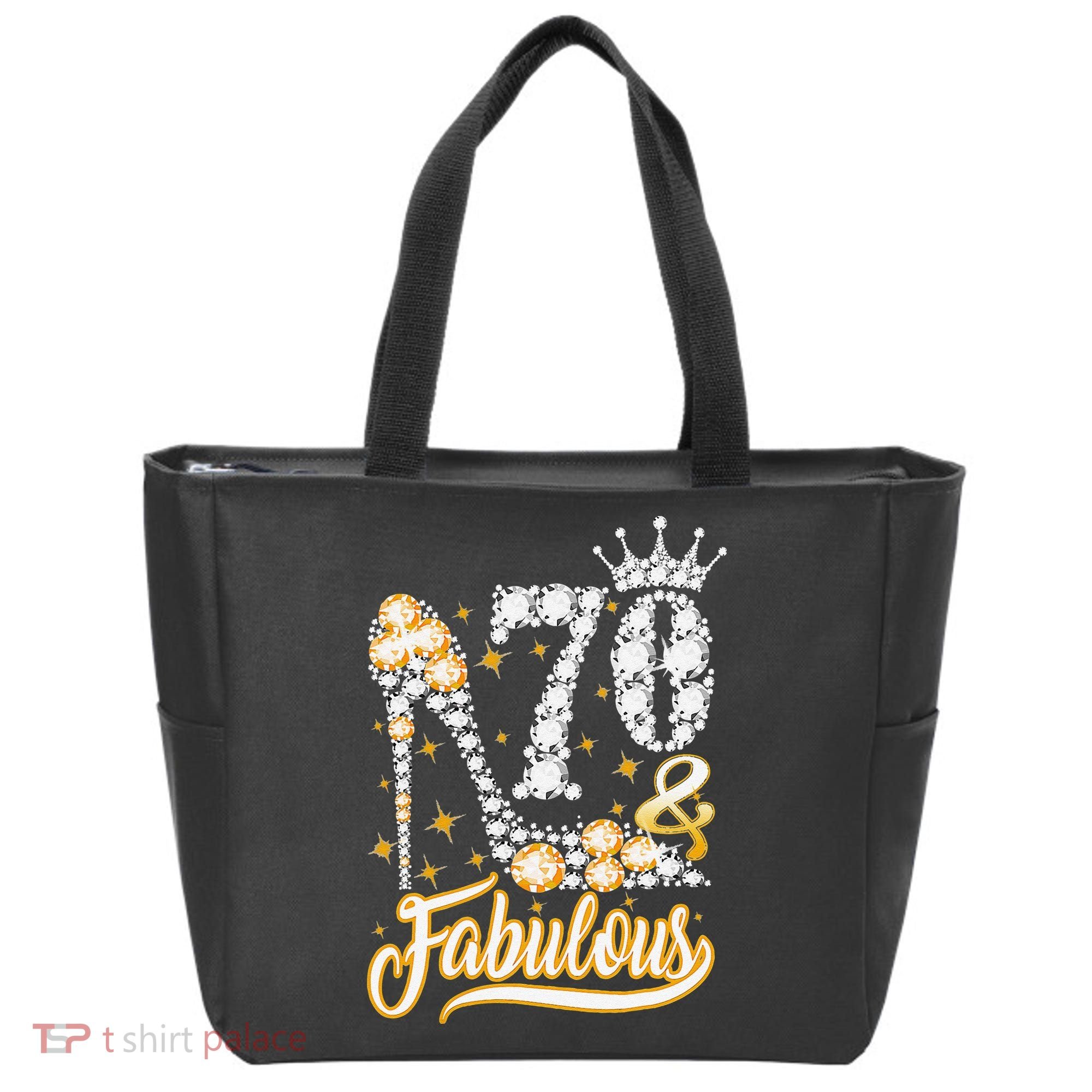 70 & Fabulous 70 Years Old 70th Birthday Diamond Crown Shoes Tote Bag