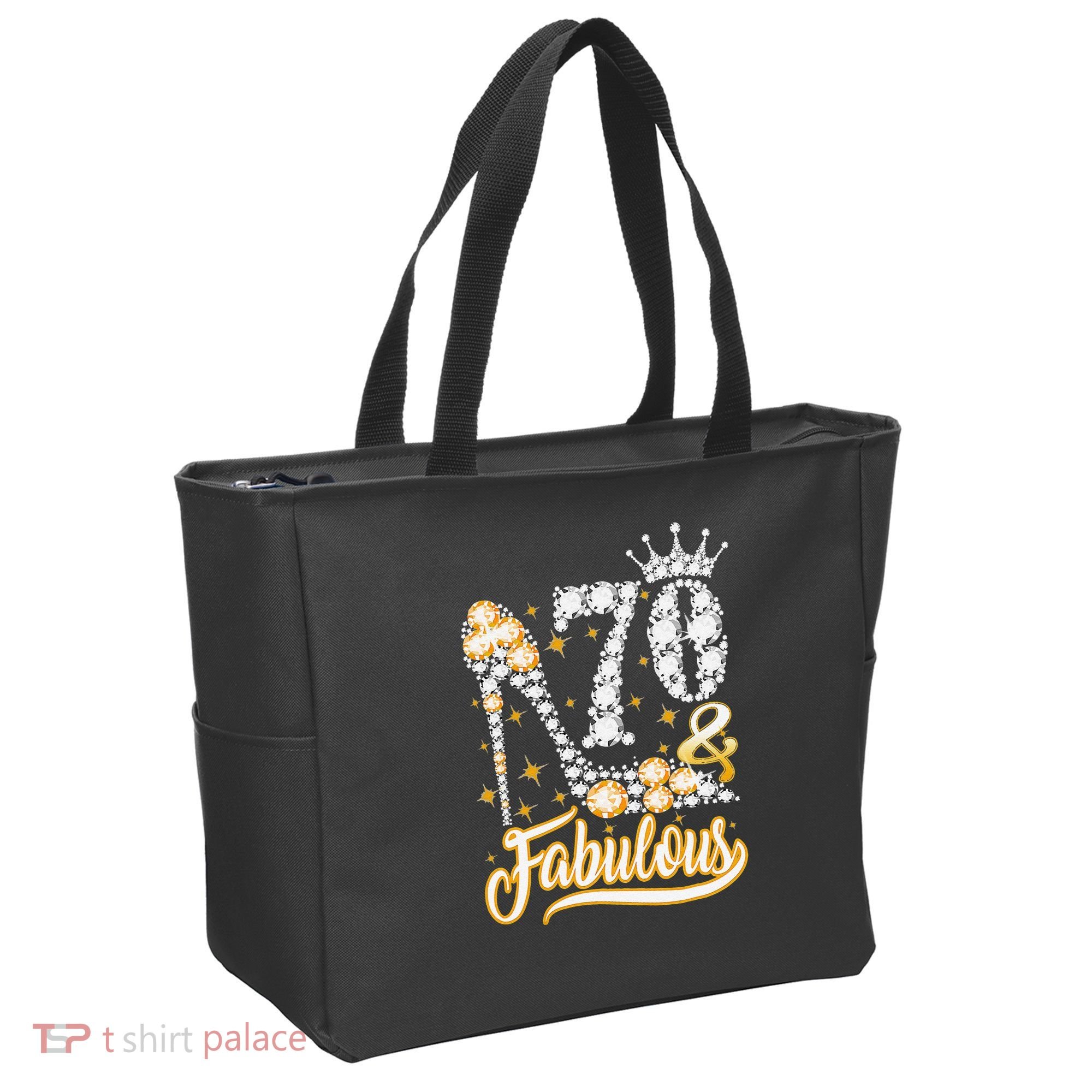 70 & Fabulous 70 Years Old 70th Birthday Diamond Crown Shoes Tote Bag