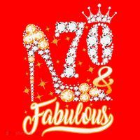 70 & Fabulous 70 Years Old 70th Birthday Diamond Crown Shoes Santa Hat thumb 1