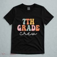 7th Grade Crew Retro Groovy Women Happy First Day Of School T-Shirt thumb 5