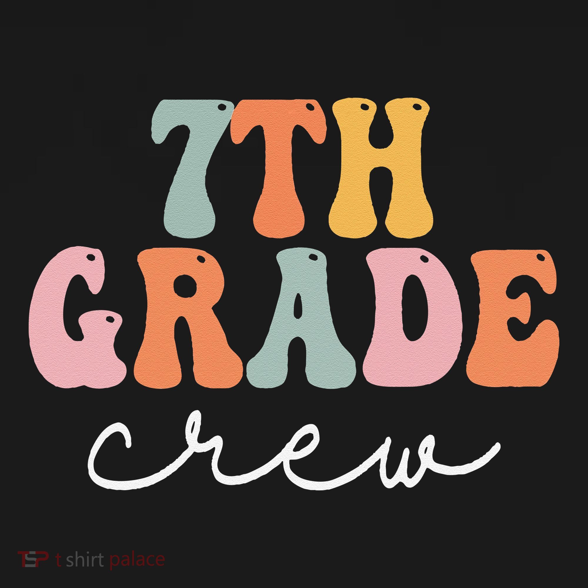 7th Grade Crew Retro Groovy Women Happy First Day Of School Polo