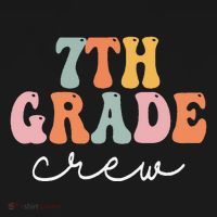 7th Grade Crew Retro Groovy Women Happy First Day Of School Women's Hoodie thumb 2