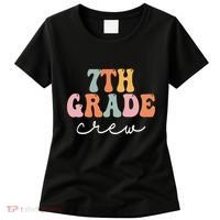 7th Grade Crew Retro Groovy Women Happy First Day Of School Women's T-Shirt thumb 0