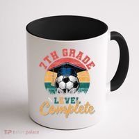 7th Grade Level Complete Soccer Girl Last Day Of School Coffee Mug thumb 1