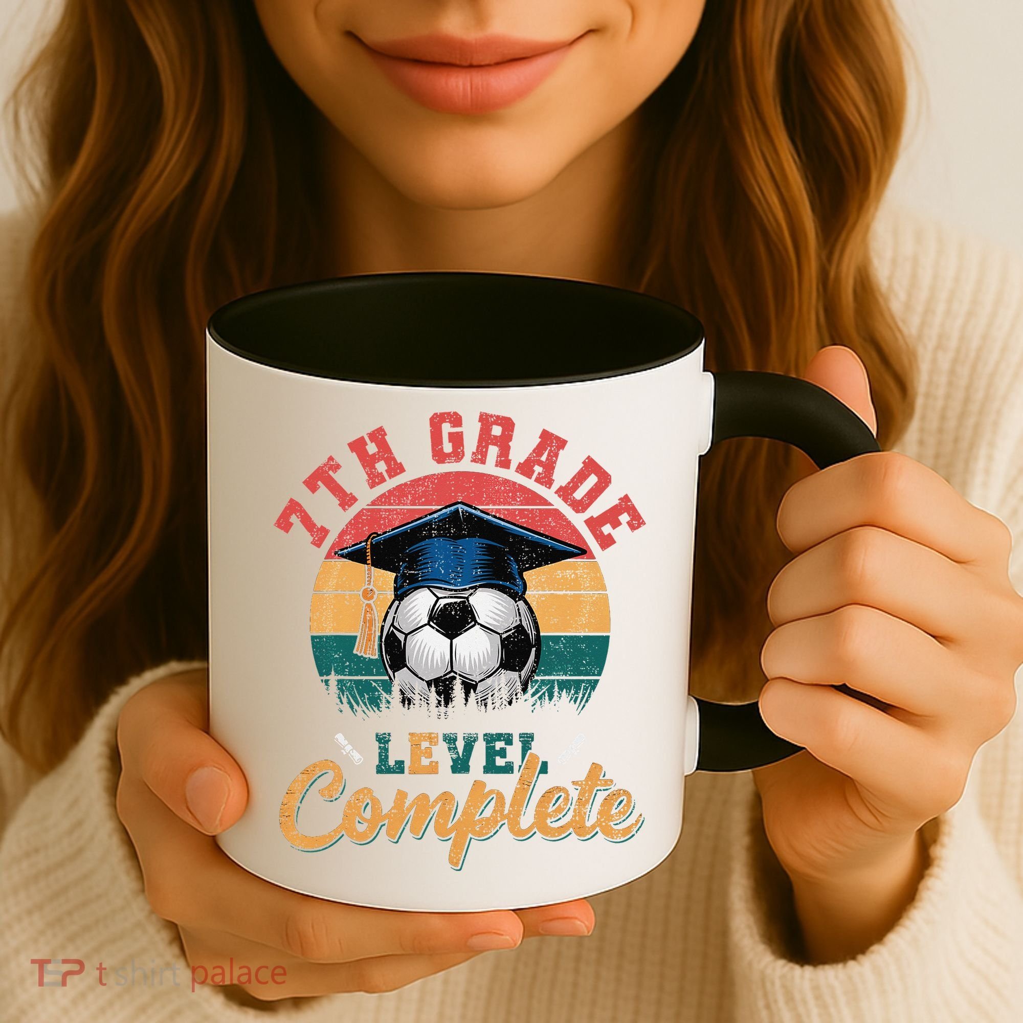 7th Grade Level Complete Soccer Girl Last Day Of School Coffee Mug