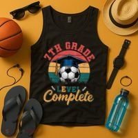 7th Grade Level Complete Soccer Girl Last Day Of School Tank Top thumb 4