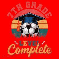 7th Grade Level Complete Soccer Girl Last Day Of School Santa Hat thumb 1