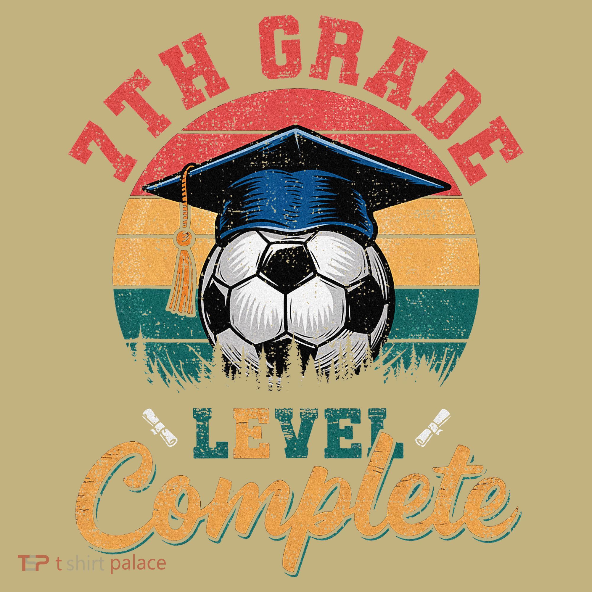 7th Grade Level Complete Soccer Girl Last Day Of School T-Shirt