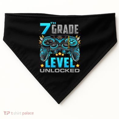 7th Grade Level Unlocked Back To School 7th Grade USA-Made Doggie Bandana