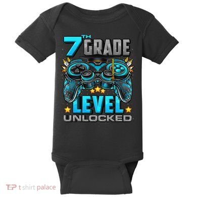 7th Grade Level Unlocked Back To School 7th Grade Baby Bodysuit