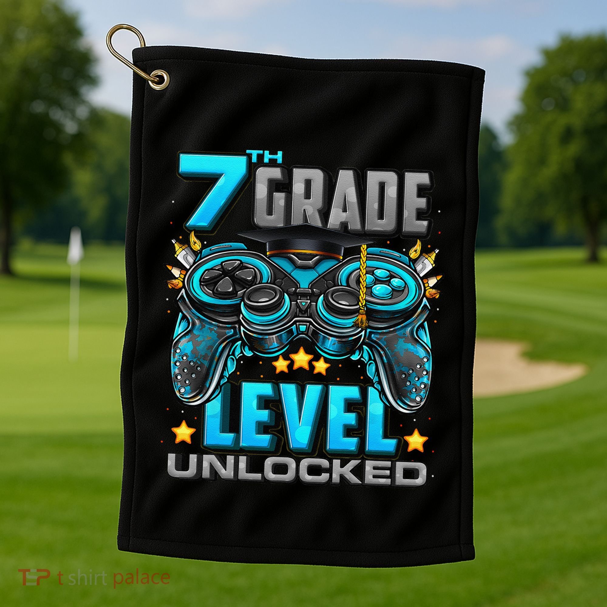 7th Grade Level Unlocked Back To School 7th Grade Golf Towel