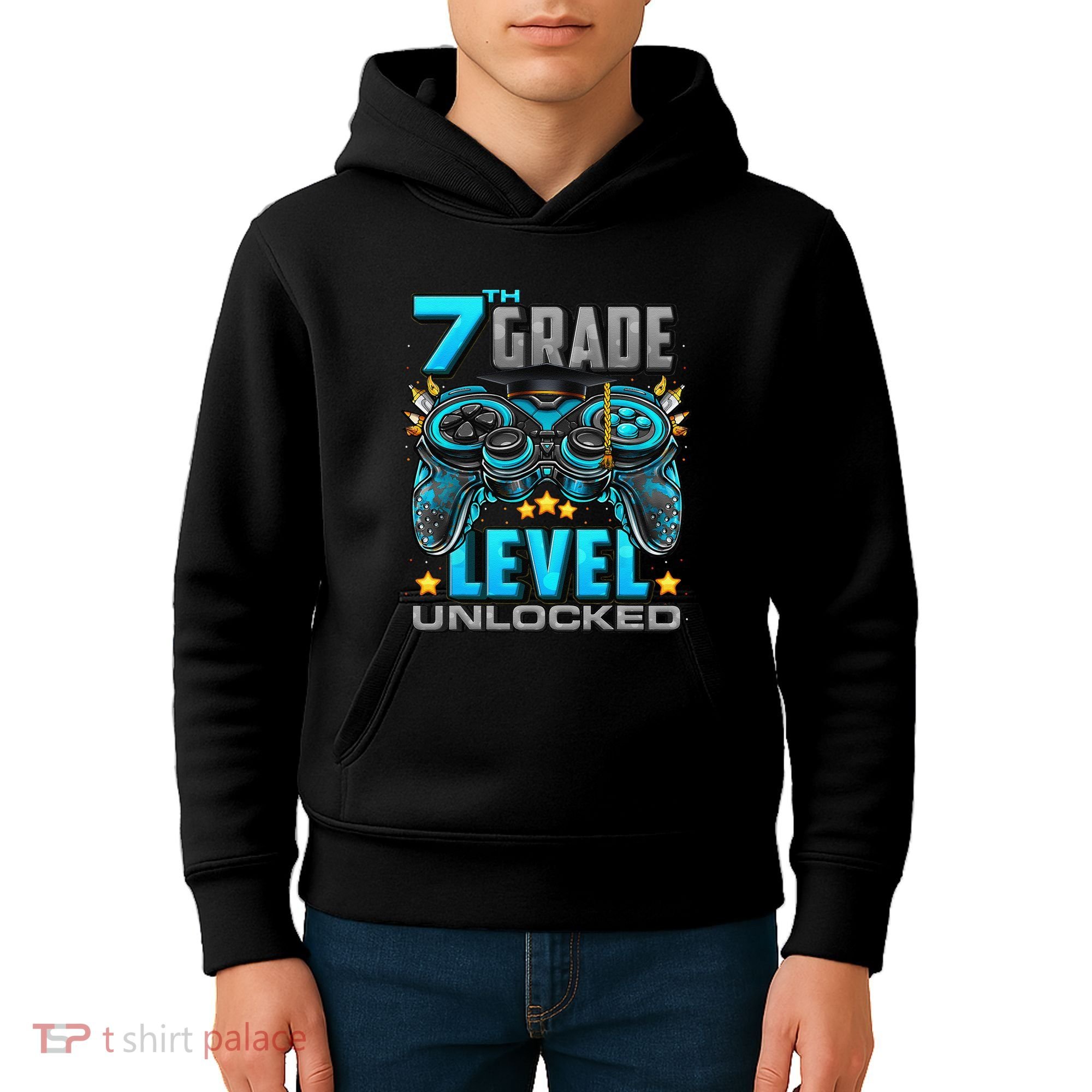 7th Grade Level Unlocked Back To School 7th Grade Kids Hoodie