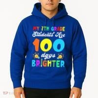 7th Grade Students Are 100 Days Brighter 100th Day Of School Gift Hoodie thumb 2