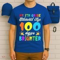 7th Grade Students Are 100 Days Brighter 100th Day Of School Gift T-Shirt thumb 6