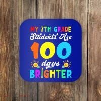 7th Grade Students Are 100 Days Brighter 100th Day Of School Gift Coaster thumb 0