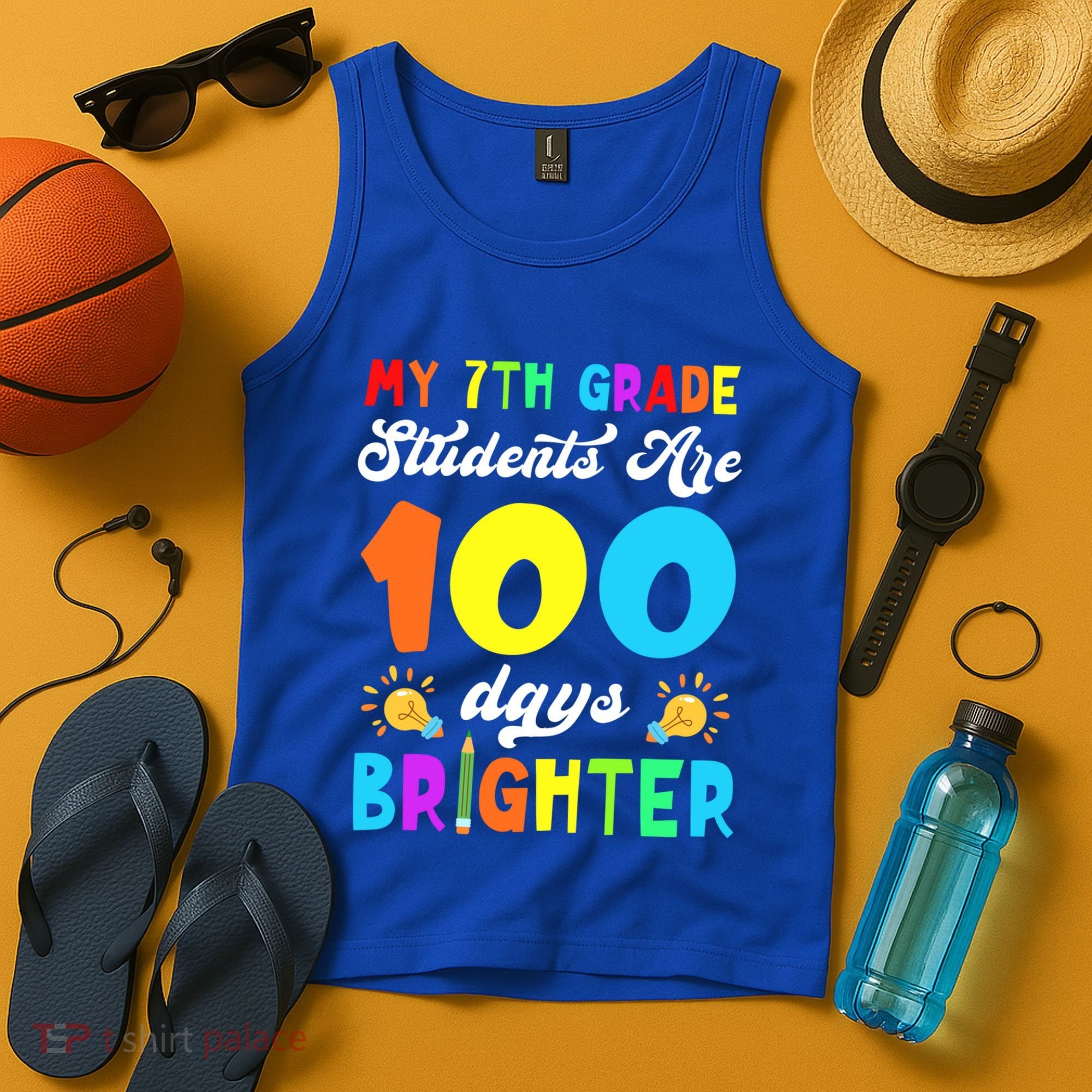 7th Grade Students Are 100 Days Brighter 100th Day Of School Gift Tank Top