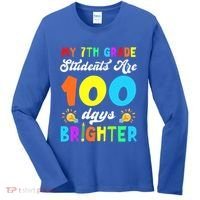 7th Grade Students Are 100 Days Brighter 100th Day Of School Gift Women's Long Sleeve Shirt thumb 0