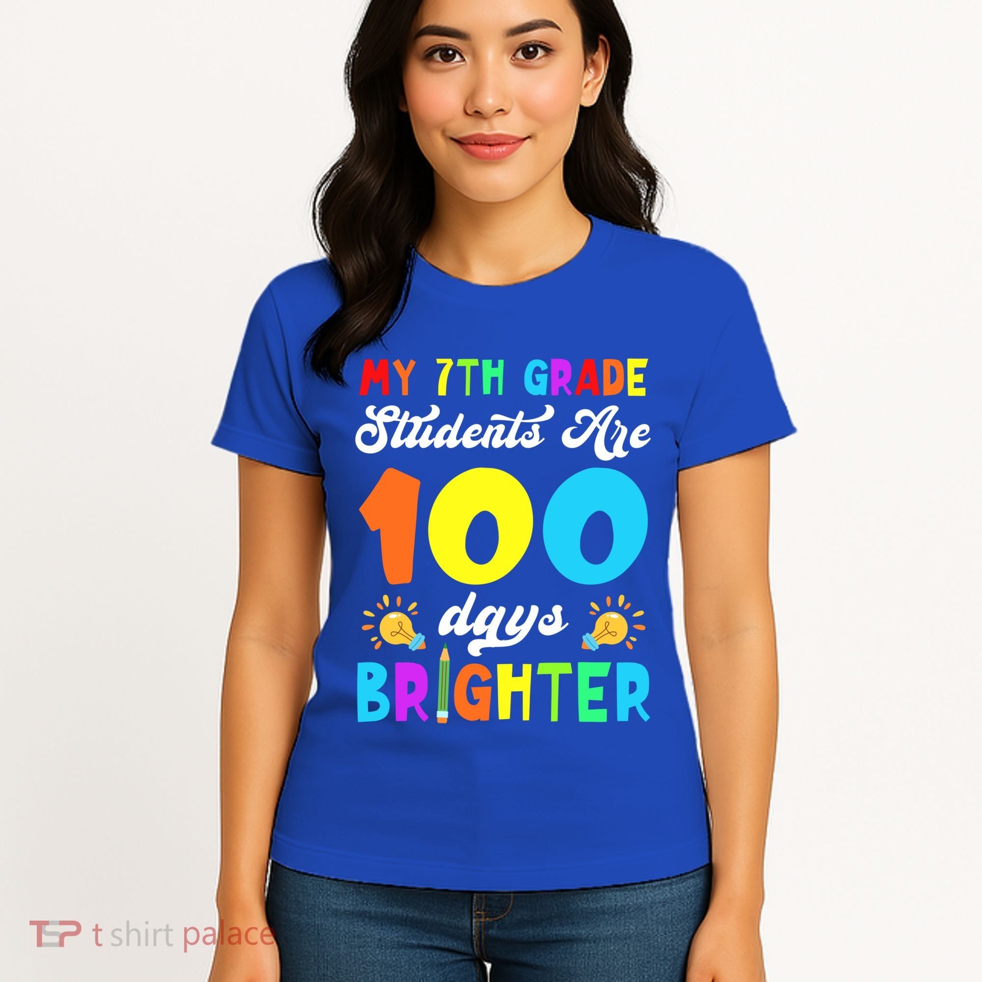 7th Grade Students Are 100 Days Brighter 100th Day Of School Gift Women's T-Shirt