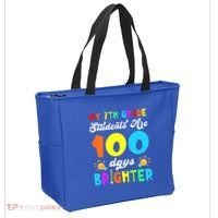 7th Grade Students Are 100 Days Brighter 100th Day Of School Gift Tote Bag thumb 2