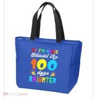7th Grade Students Are 100 Days Brighter 100th Day Of School Gift Tote Bag thumb 3