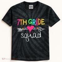 7th Grade Squad Seventh Teacher Student Team Back To School Kids Tie-Dye T-Shirt thumb 0