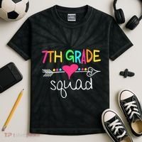 7th Grade Squad Seventh Teacher Student Team Back To School Kids Tie-Dye T-Shirt thumb 2
