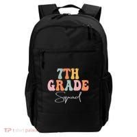 7th Grade Squad Retro Groovy Funny Happy First Day Of School Backpack thumb 0