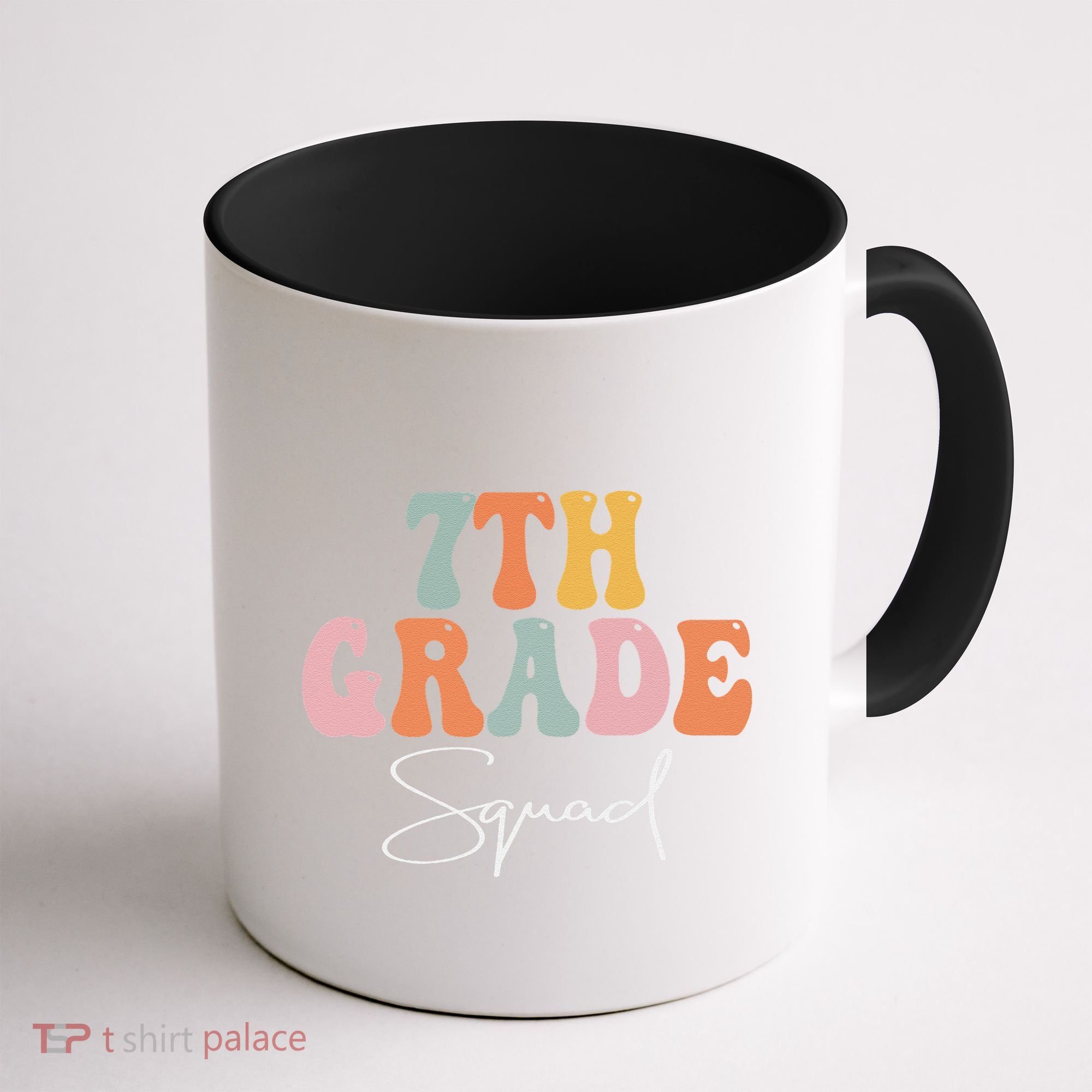 7th Grade Squad Retro Groovy Funny Happy First Day Of School Coffee Mug
