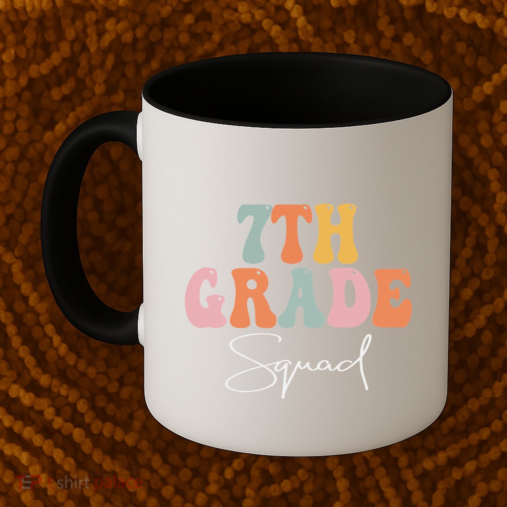 7th Grade Squad Retro Groovy Funny Happy First Day Of School Coffee Mug