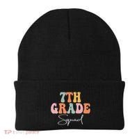 7th Grade Squad Retro Groovy Funny Happy First Day Of School Beanie thumb 0