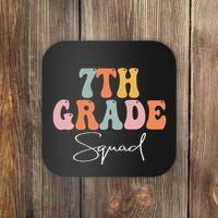 7th Grade Squad Retro Groovy Funny Happy First Day Of School Coaster thumb 0