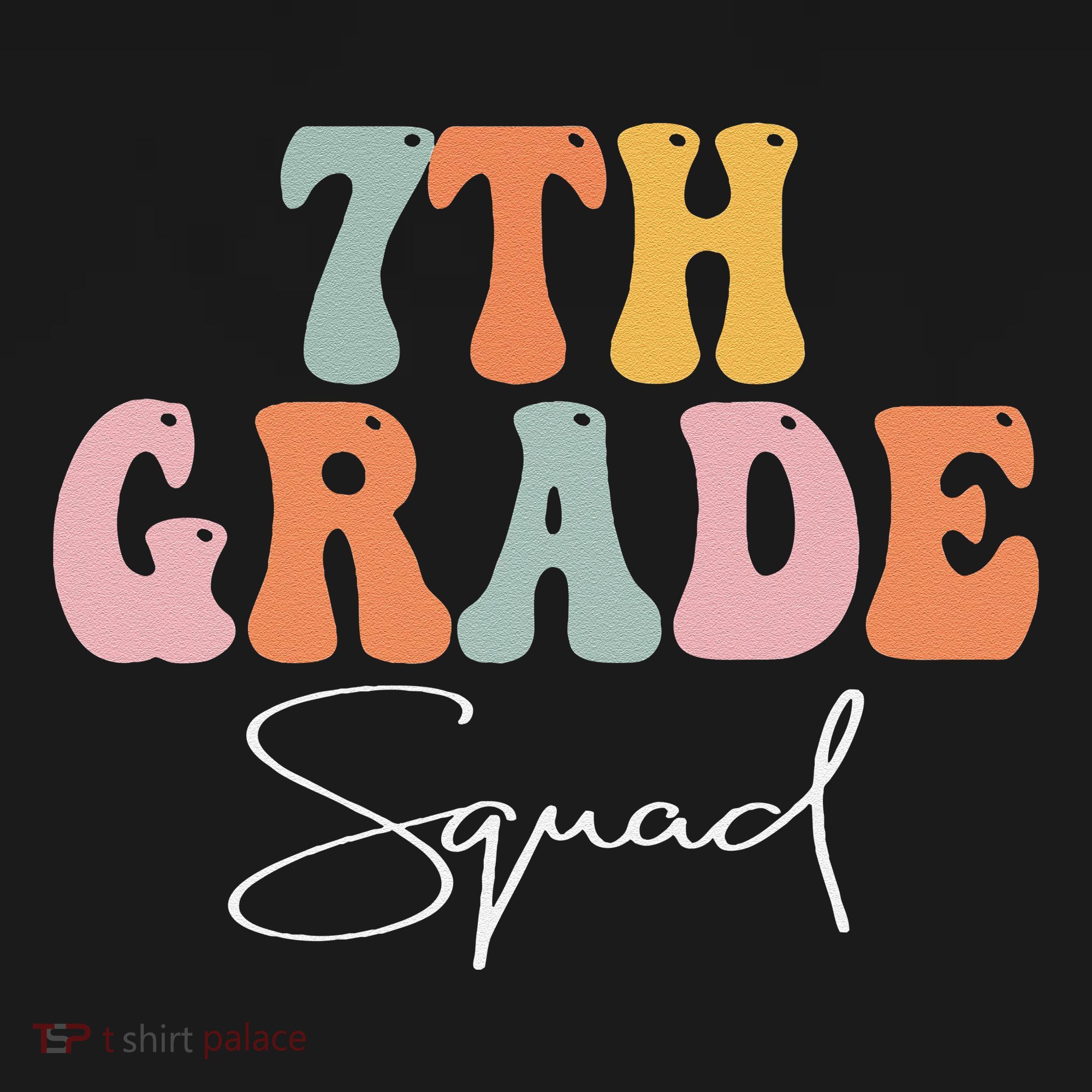 7th Grade Squad Retro Groovy Funny Happy First Day Of School Women's Hoodie