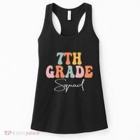 7th Grade Squad Retro Groovy Funny Happy First Day Of School Women's Tank Top thumb 0