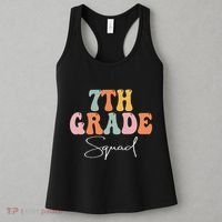 7th Grade Squad Retro Groovy Funny Happy First Day Of School Women's Tank Top thumb 3