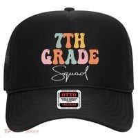 7th Grade Squad Retro Groovy Funny Happy First Day Of School Hat thumb 0